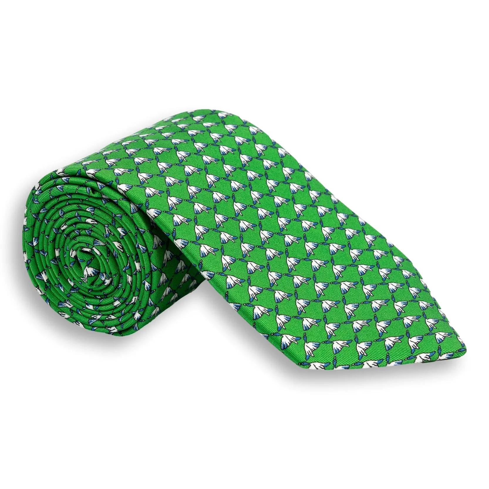 Flying Duck Pattern Silk Print Tie sold by The Andover Shop product image thumbnail 2
