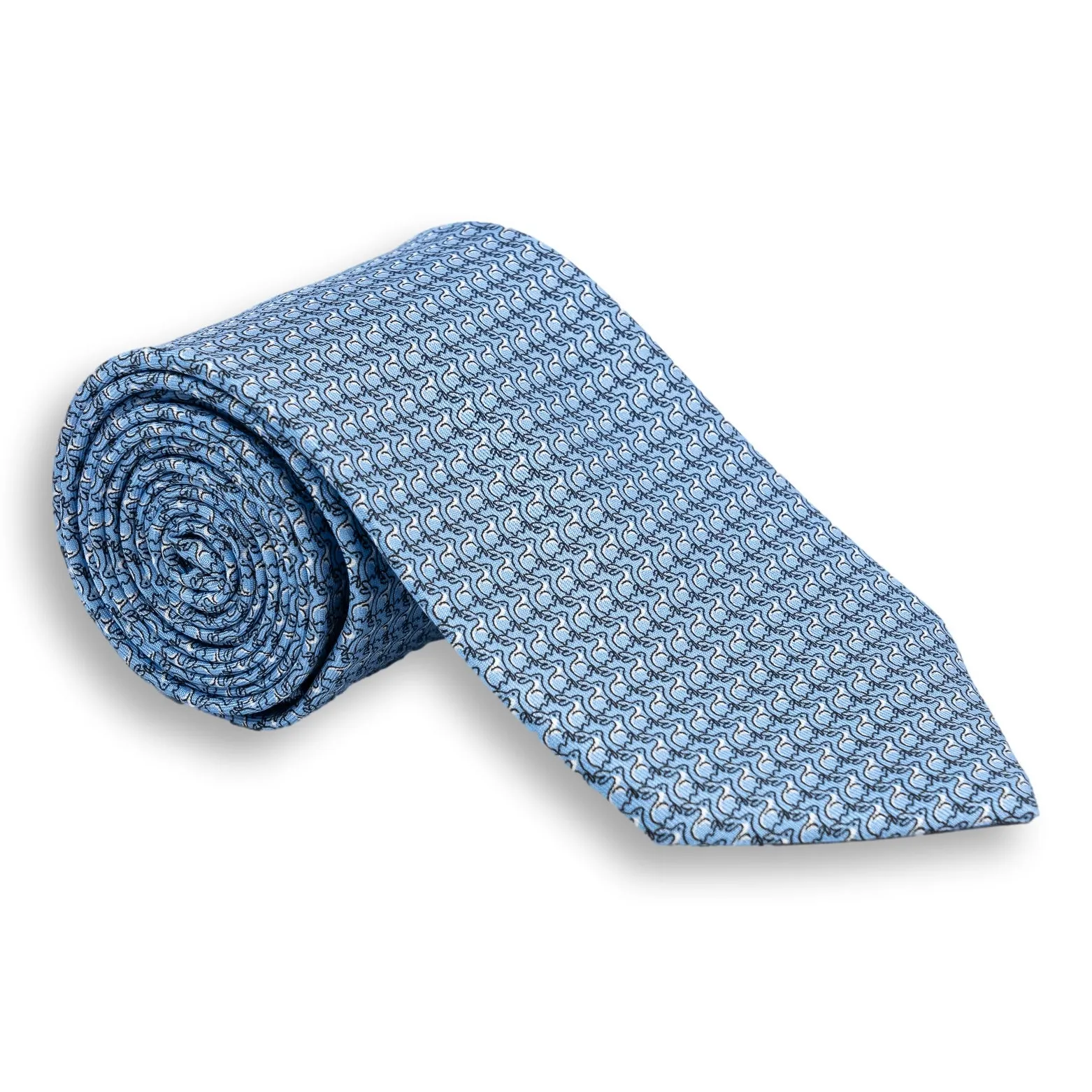Rabbit Pattern Silk Print Tie sold by The Andover Shop product image thumbnail 2