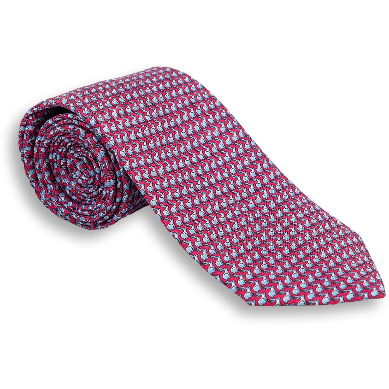 Rabbit Pattern Silk Print Tie sold by The Andover Shop product image thumbnail 3