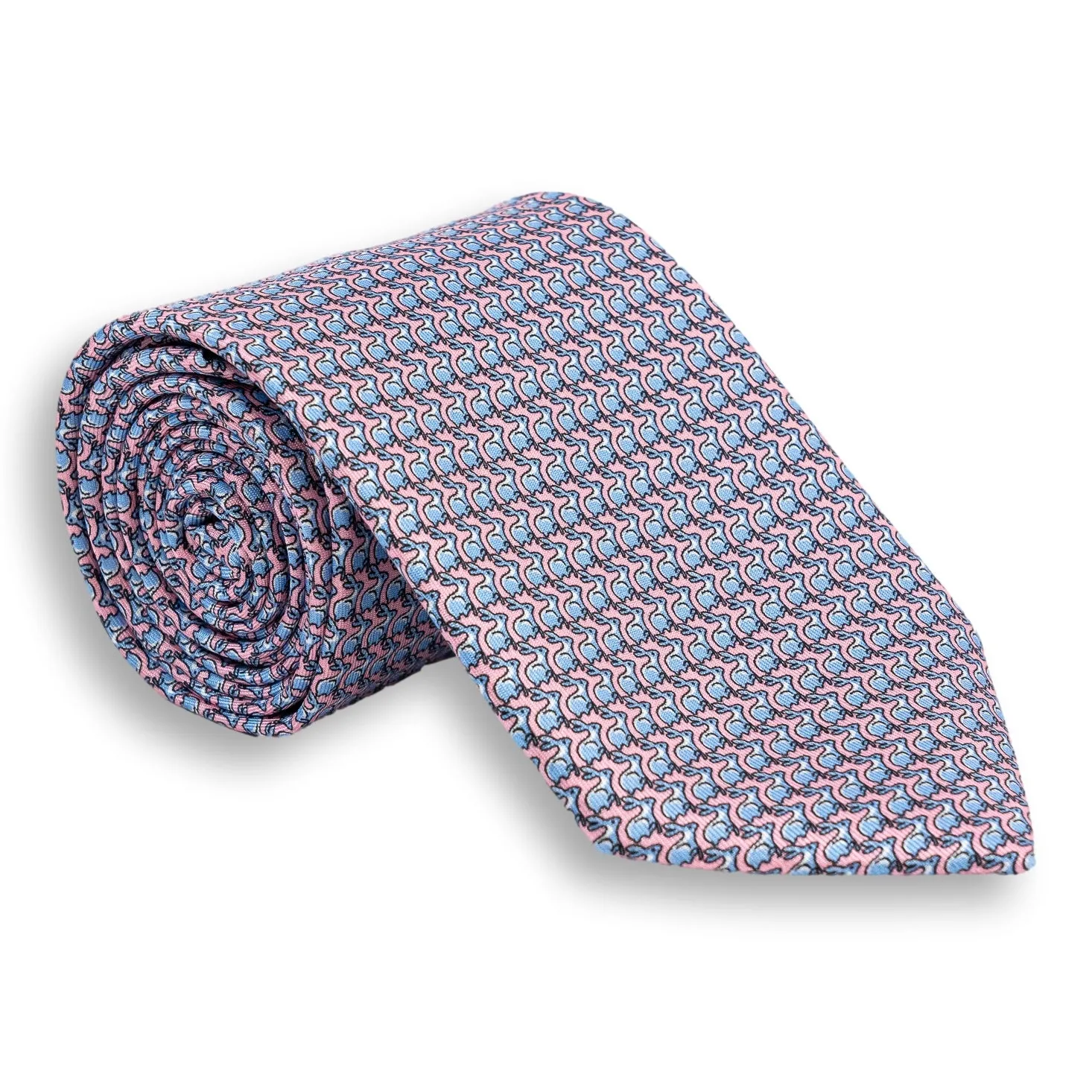 Rabbit Pattern Silk Print Tie sold by The Andover Shop product image thumbnail 4
