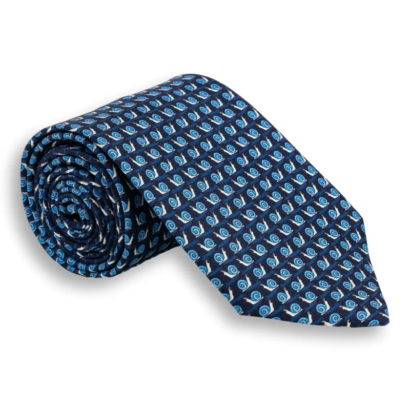 Snail Pattern Silk Print Tie sold by The Andover Shop