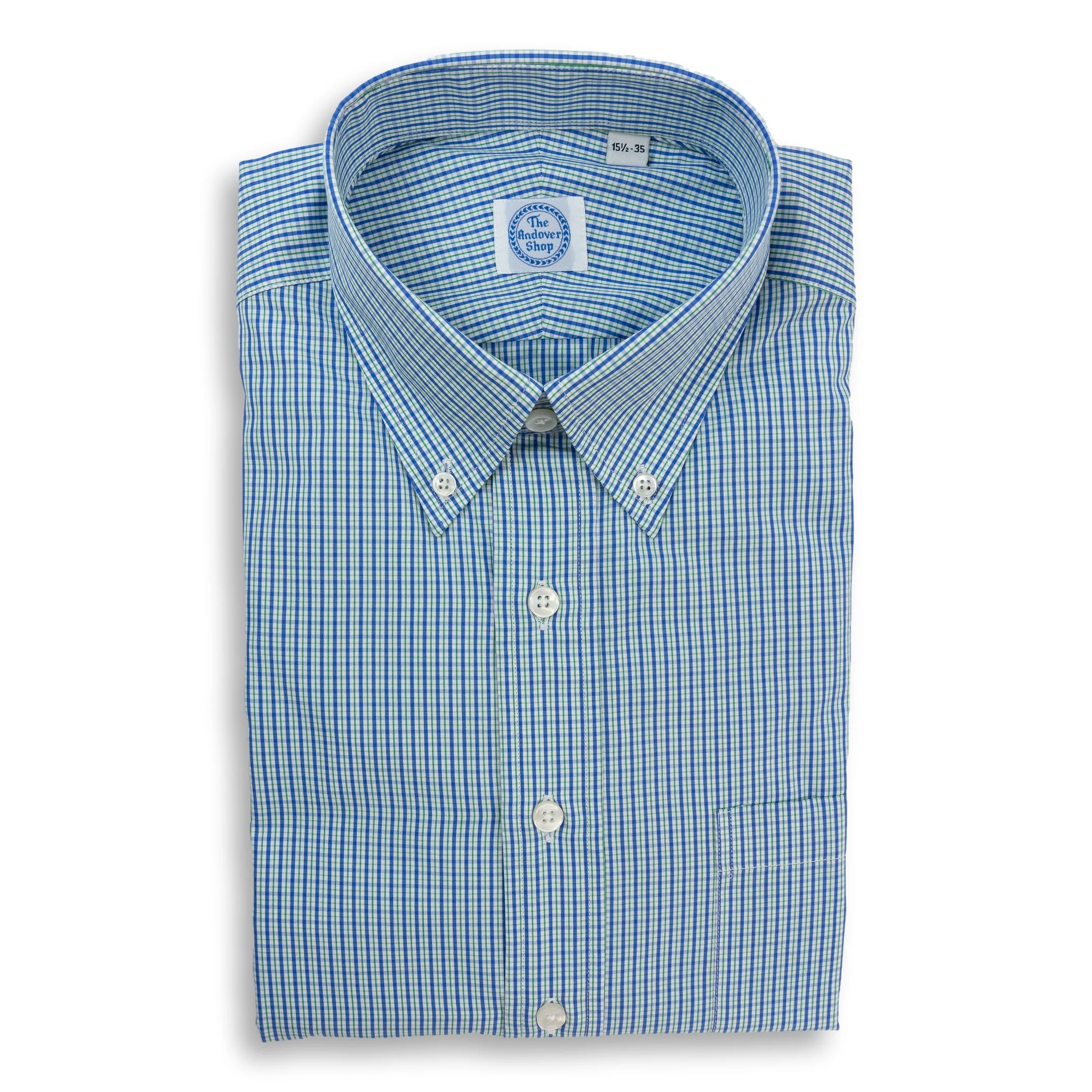 Blue and Green Check Button Down Dress Shirt sold by The Andover Shop