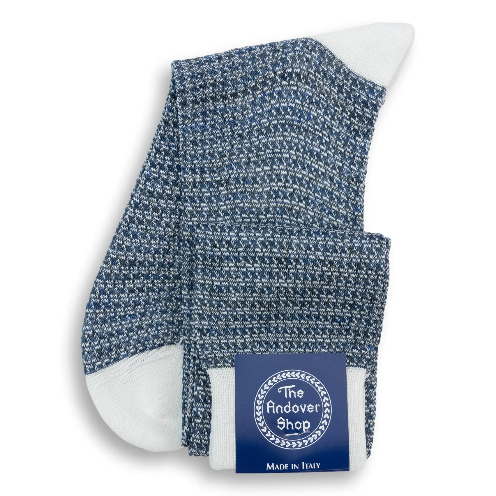 Over-the-Calf Cotton Linen Abstract Dress Sock sold by The Andover Shop