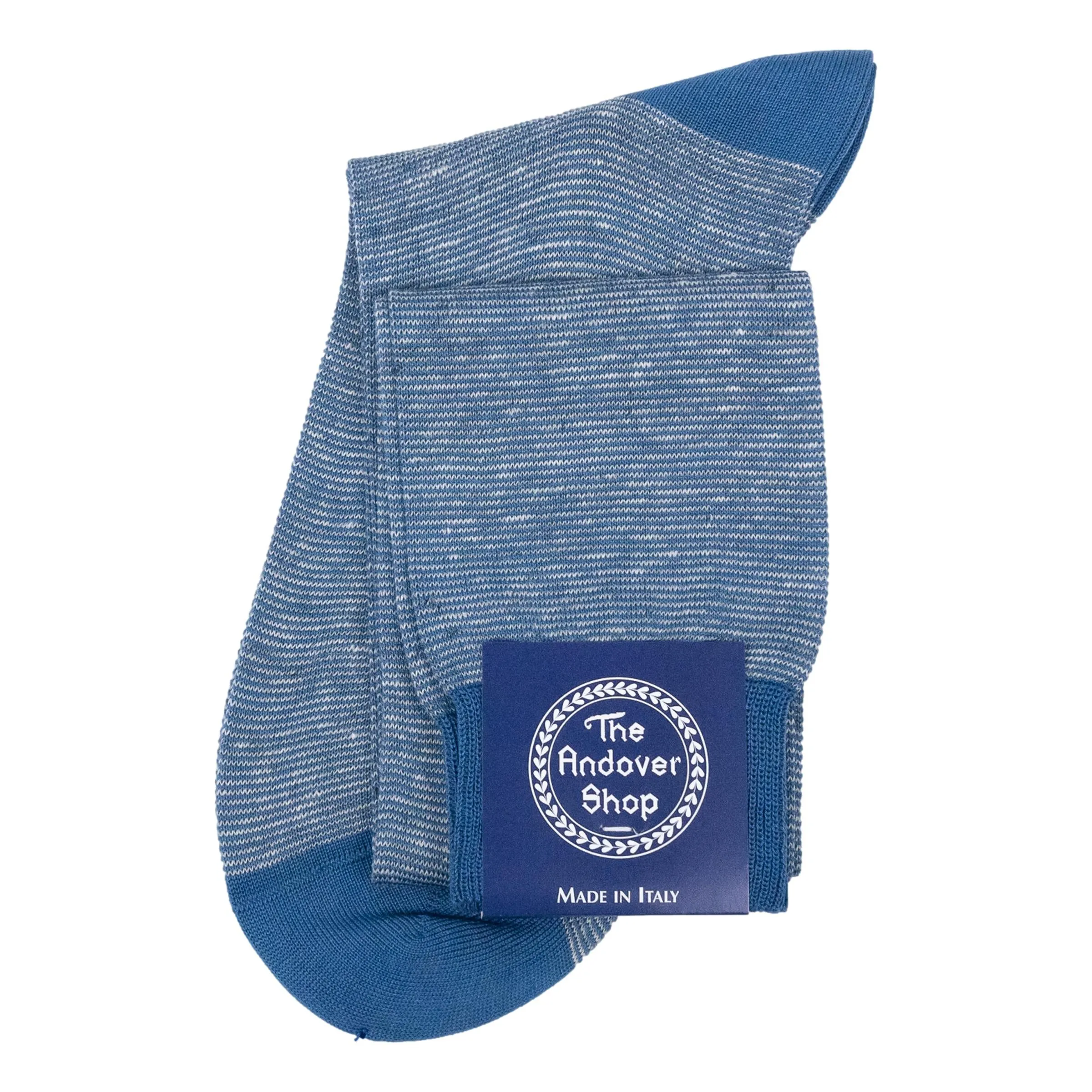 Over-the-Calf Cotton Linen Hairline Stripe Dress Sock sold by The Andover Shop product image thumbnail 3