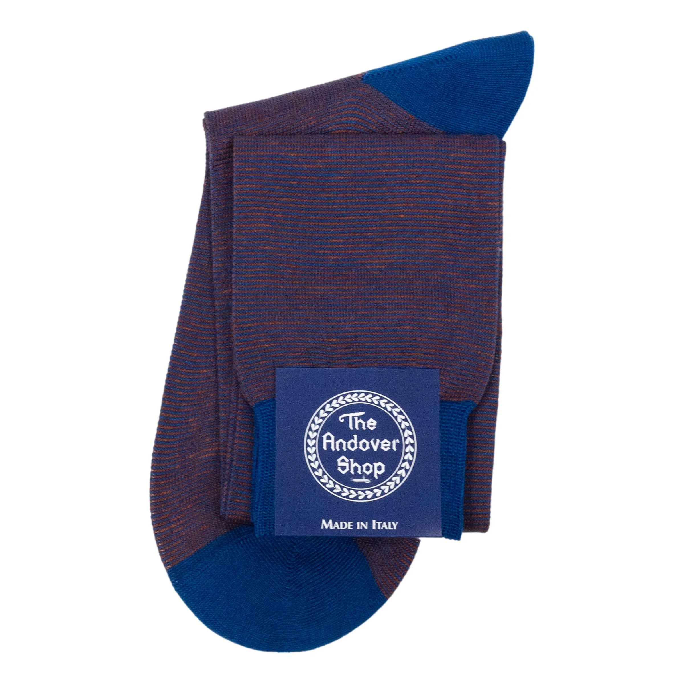 Over-the-Calf Cotton Linen Hairline Stripe Dress Sock sold by The Andover Shop product image thumbnail 2