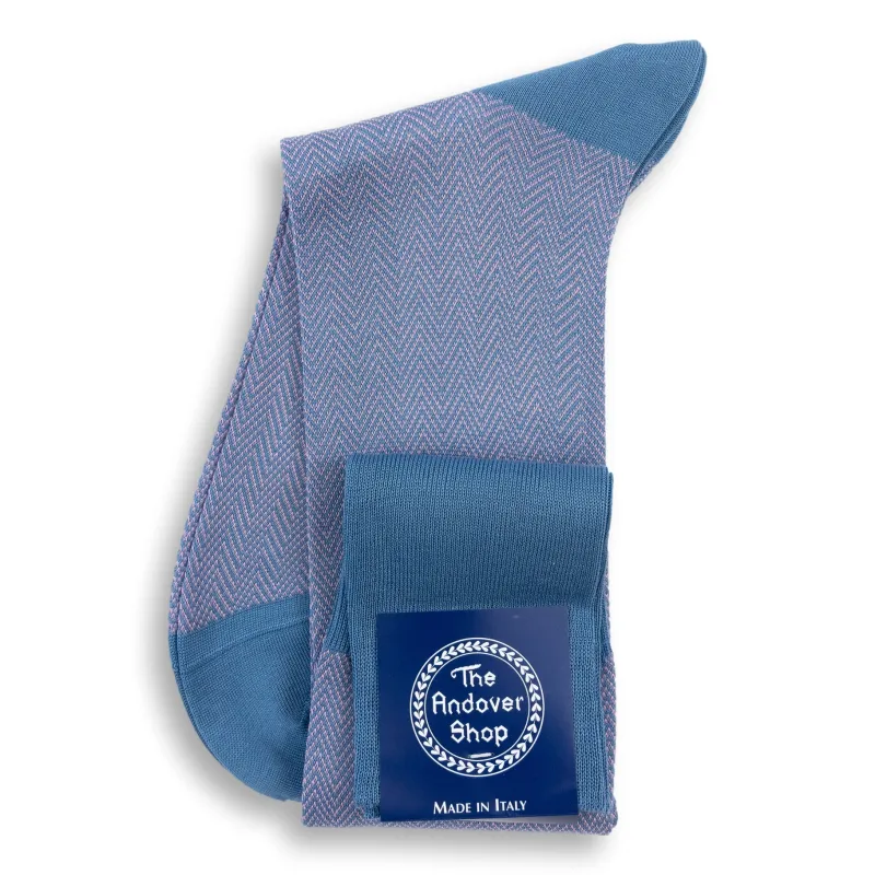 Over-the-Calf Cotton Herringbone Dress Sock sold by The Andover Shop