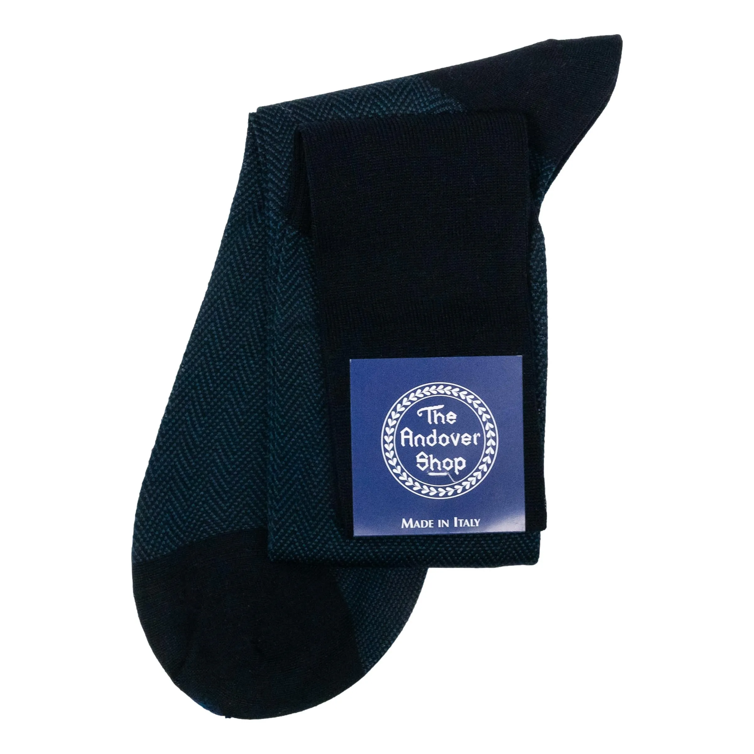 Over-the-Calf Cotton Herringbone Dress Sock sold by The Andover Shop product image thumbnail 5