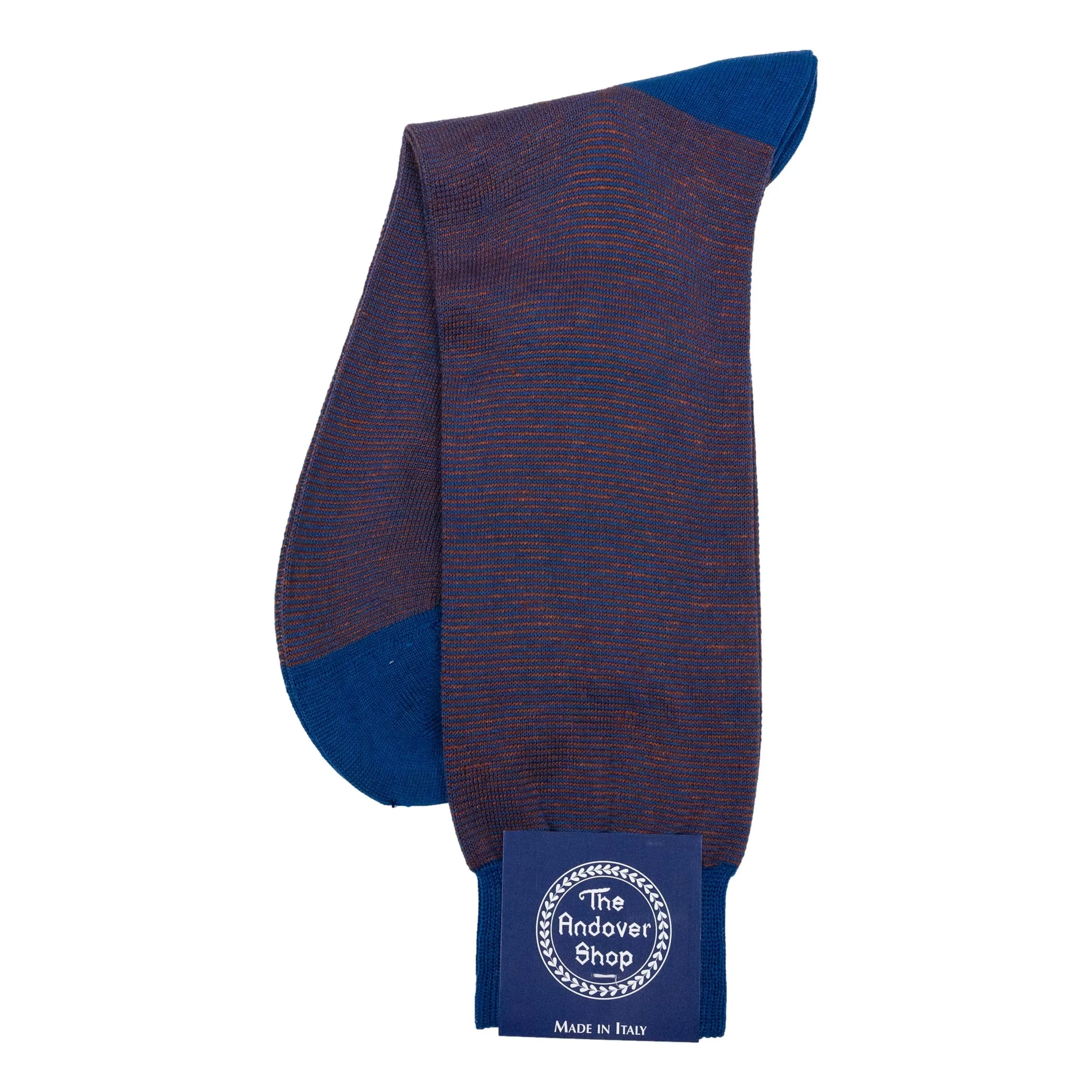 Mid-Calf Cotton and Linen Hairline Stripe Dress Sock sold by The Andover Shop product image thumbnail 4