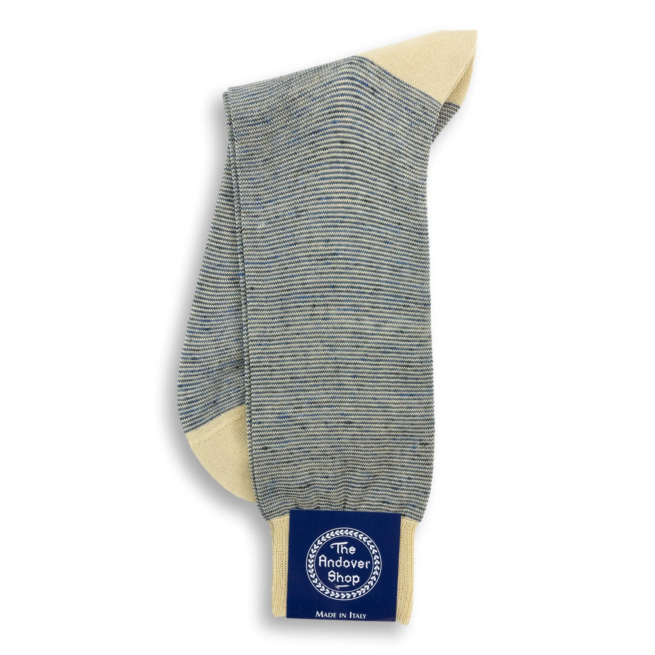 Mid-Calf Cotton and Linen Hairline Stripe Dress Sock sold by The Andover Shop product image thumbnail 2