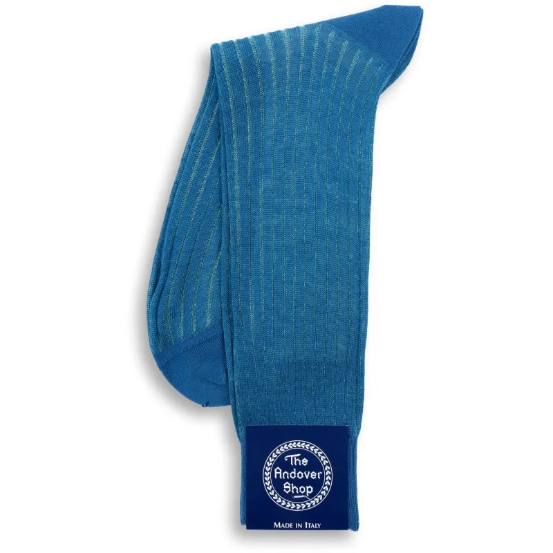 Mid-Calf Cotton Shadow Ribbed Dress Sock sold by The Andover Shop