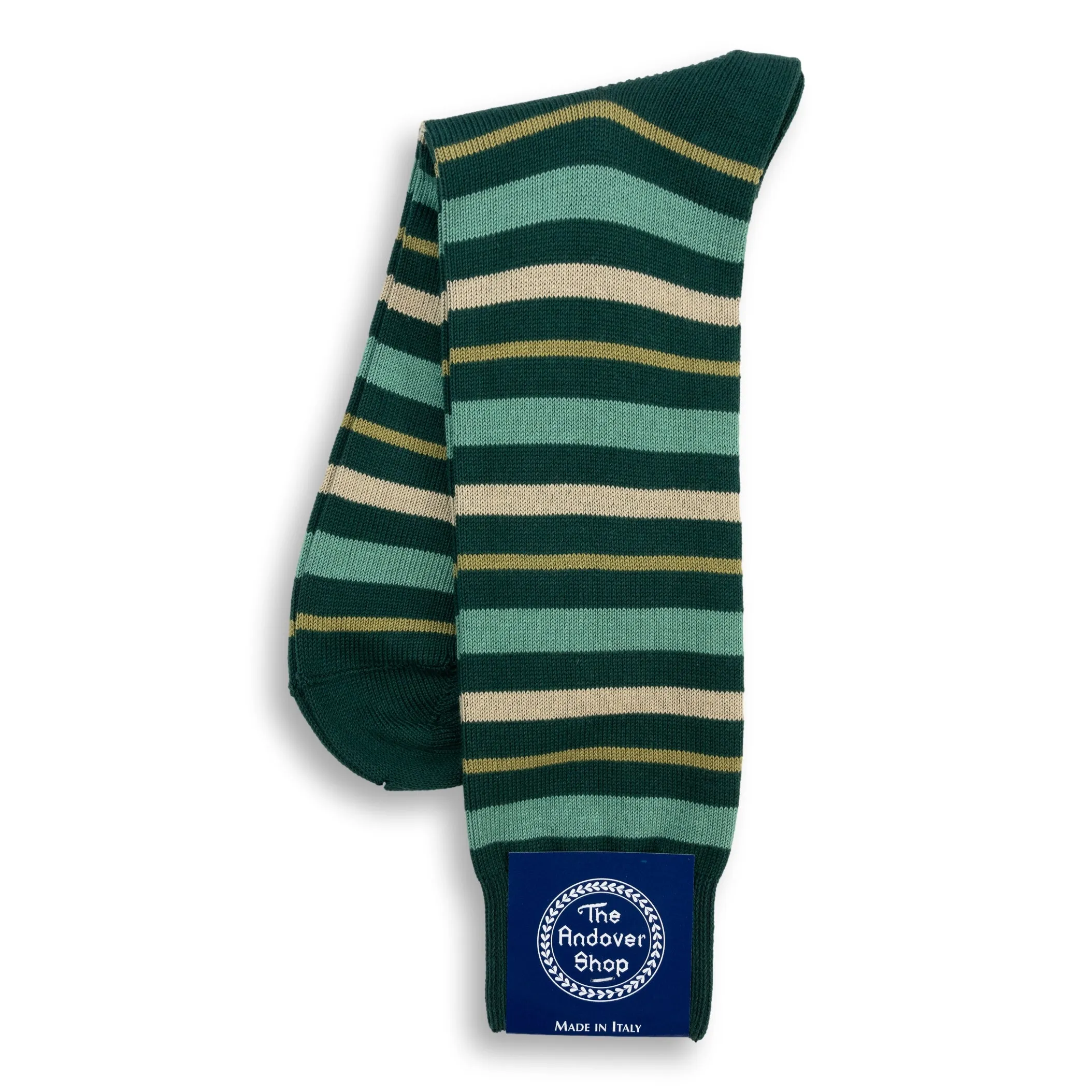 Mid-Calf Cotton Multi-Stripe Dress Sock sold by The Andover Shop product image thumbnail 2