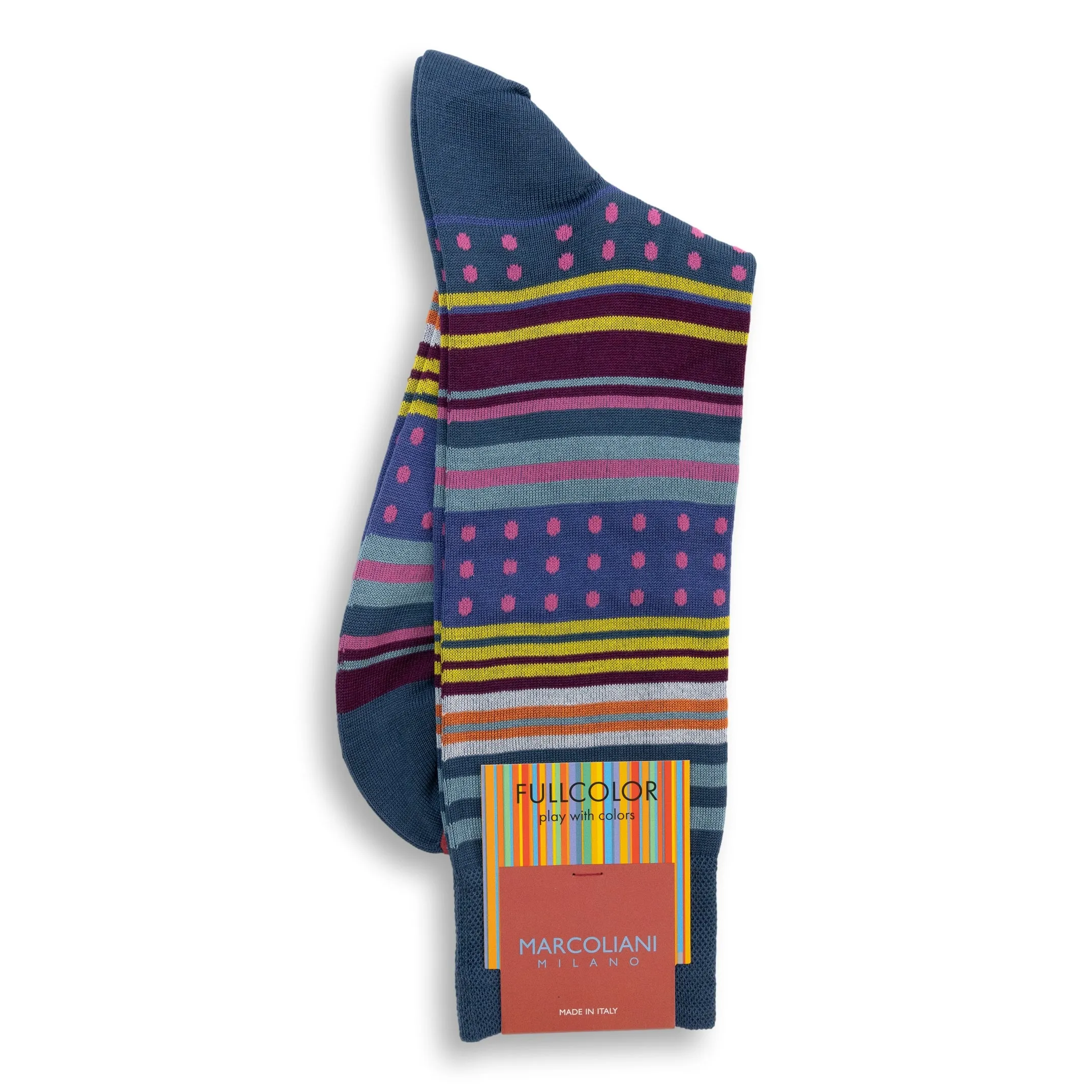 Pima Cotton Stripes and Polka Dots Mid-Calf Dress Socks sold by The Andover Shop product image thumbnail 2