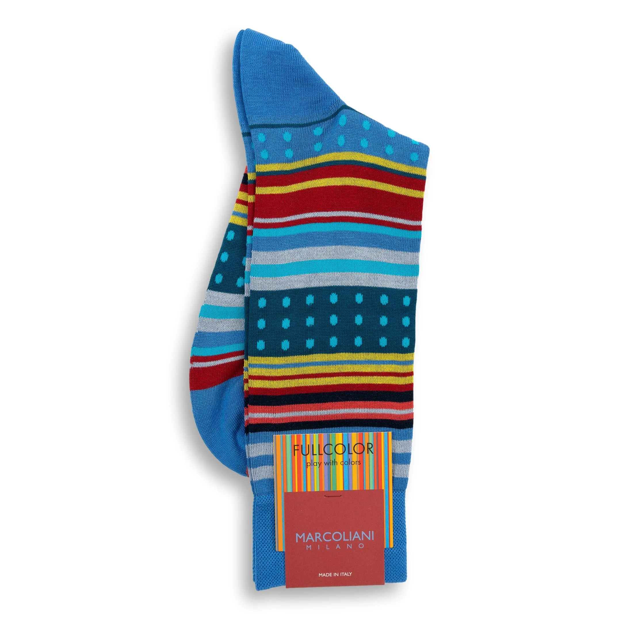 Pima Cotton Stripes and Polka Dots Mid-Calf Dress Socks sold by The Andover Shop product image thumbnail 3