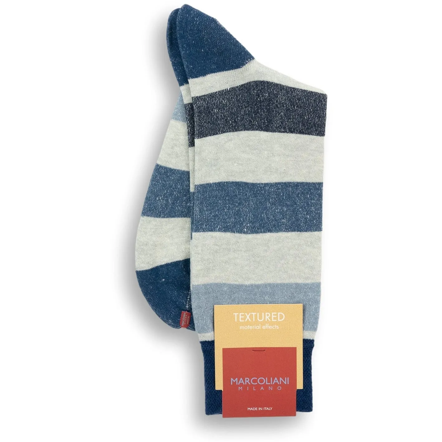 Linen Cotton Blend Cruise Stripe Mid-Calf Dress Socks sold by The Andover Shop