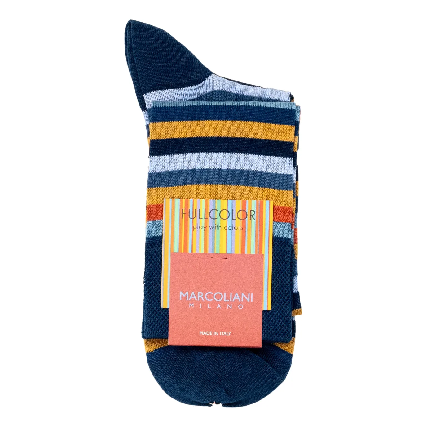 Pima Cotton Rainbow Stripe Over-the-Calf Dress Socks sold by The Andover Shop product image thumbnail 3