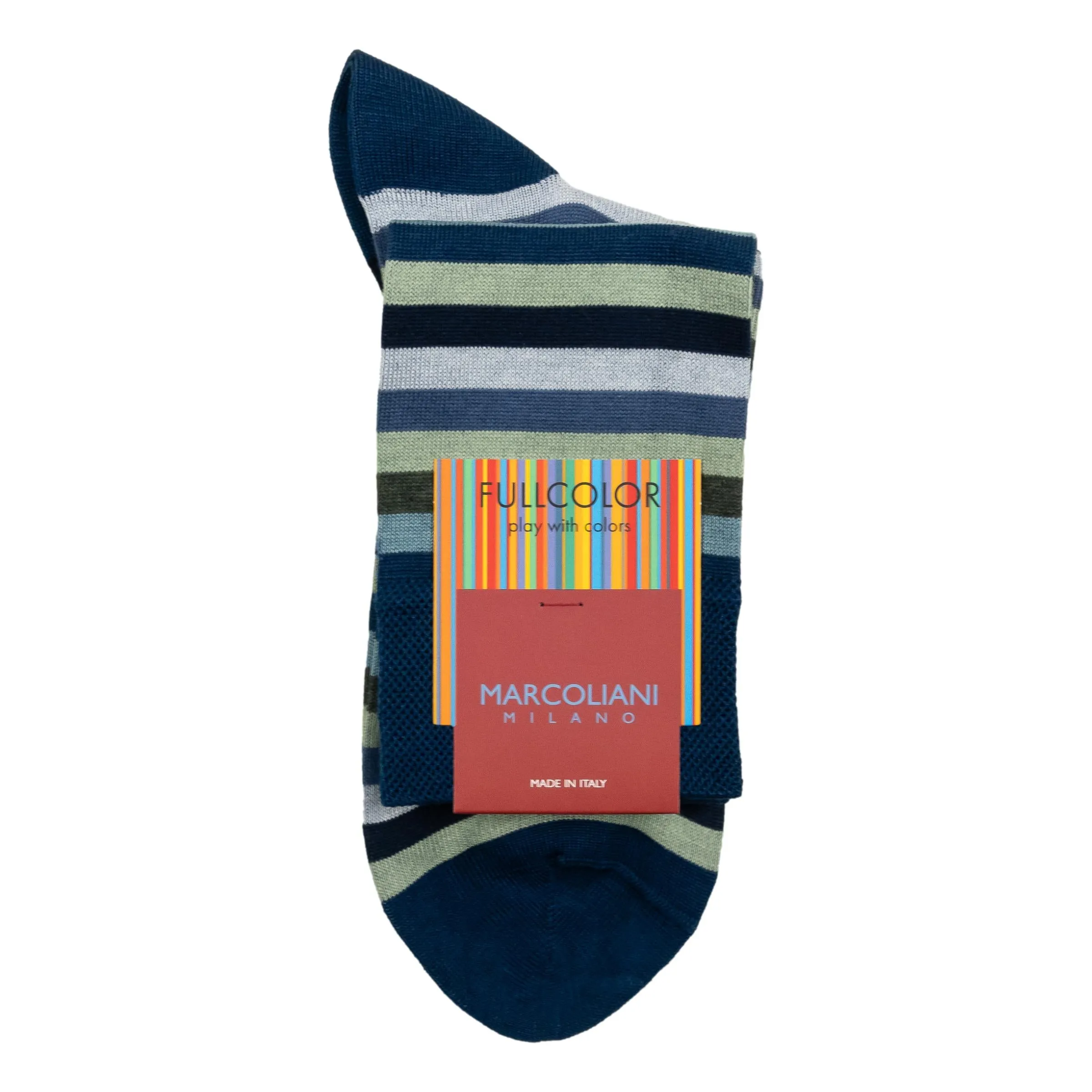 Pima Cotton Rainbow Stripe Over-the-Calf Dress Socks sold by The Andover Shop product image thumbnail 2