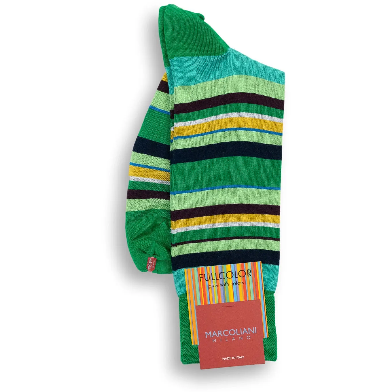 Pima Cotton Multi-Color Stripe Mid-Calf Dress Socks sold by The Andover Shop product image thumbnail 2