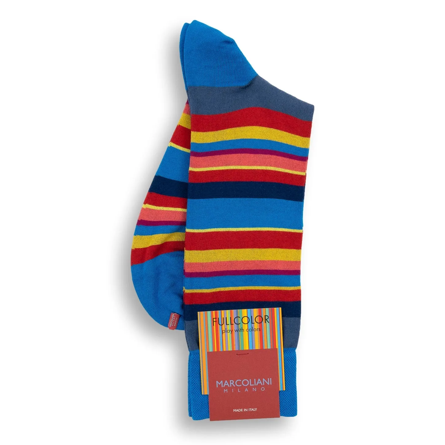 Pima Cotton Multi-Color Stripe Mid-Calf Dress Socks sold by The Andover Shop