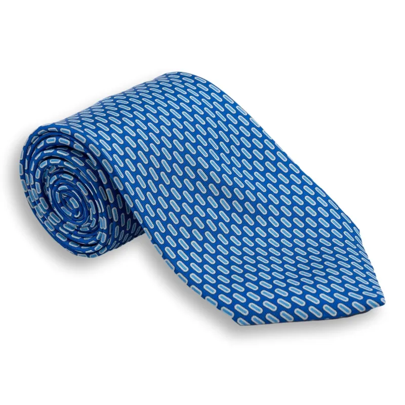 White Bordered Oval Silk Tie sold by The Andover Shop