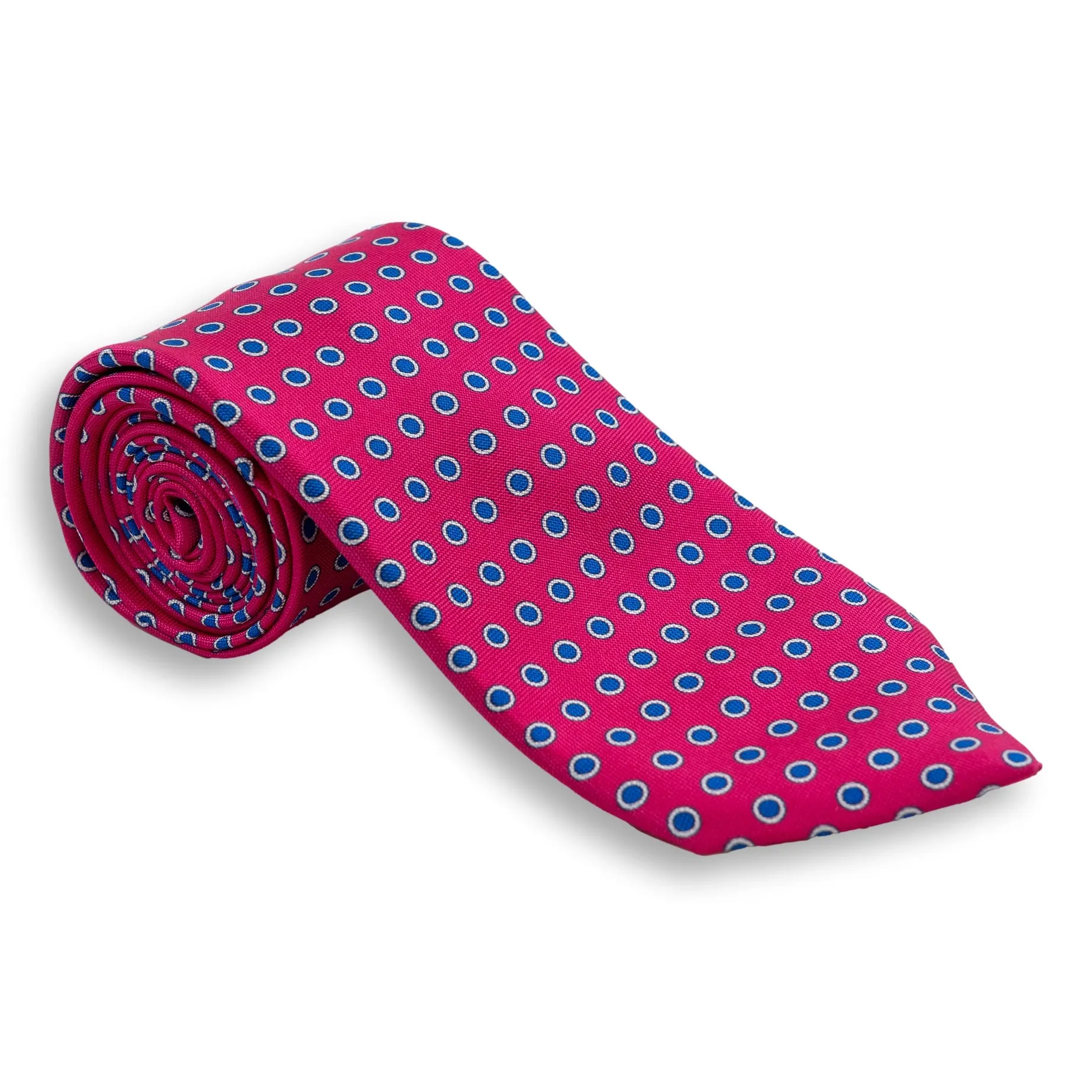 White Bordered Dot Silk Tie sold by The Andover Shop product image thumbnail 2