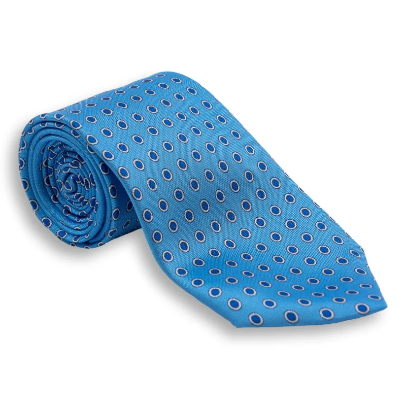 White Bordered Dot Silk Tie sold by The Andover Shop