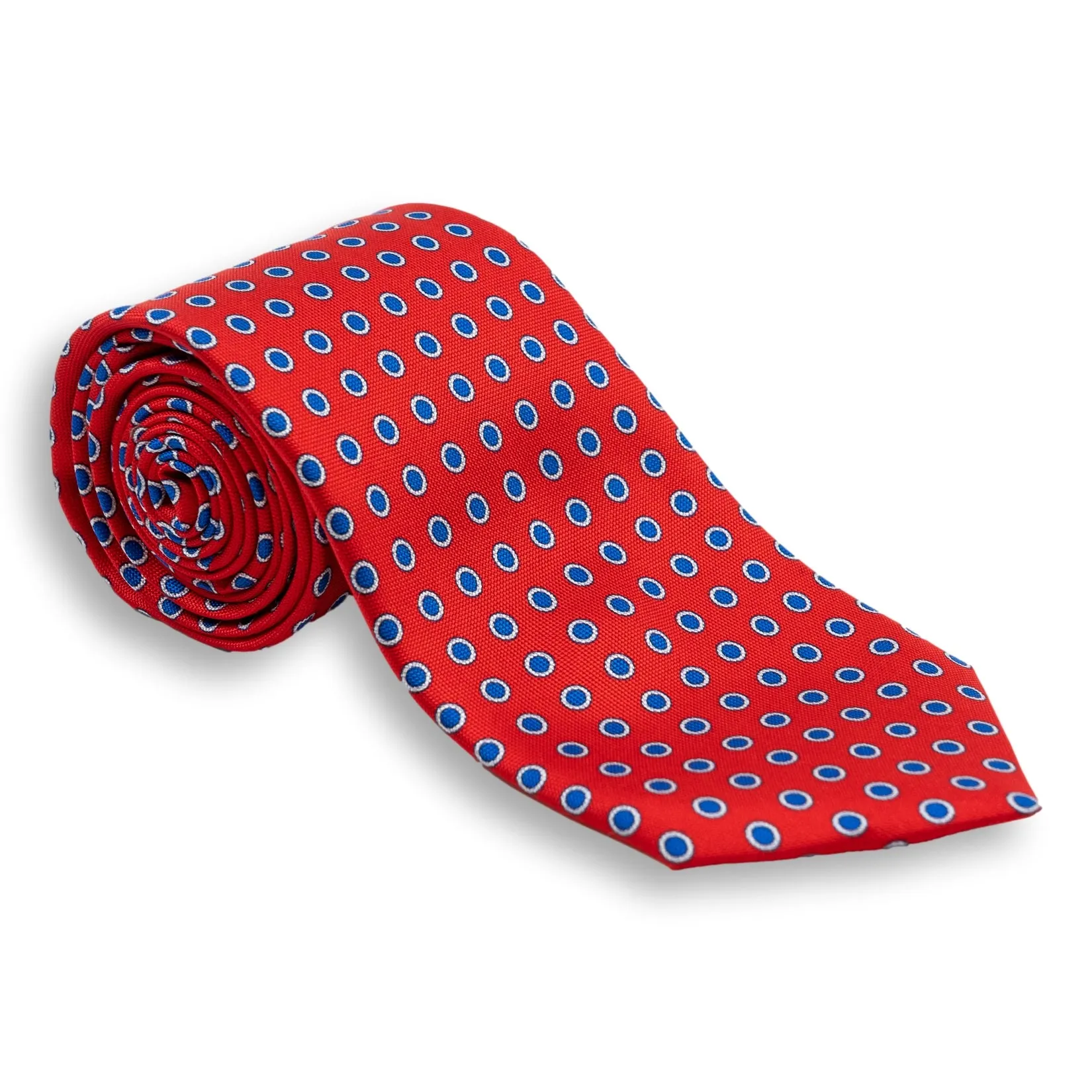 White Bordered Dot Silk Tie sold by The Andover Shop product image thumbnail 4