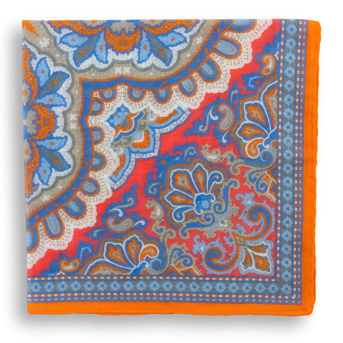 Medallion Fleur Cotton Pocket Square sold by The Andover Shop product image thumbnail 2