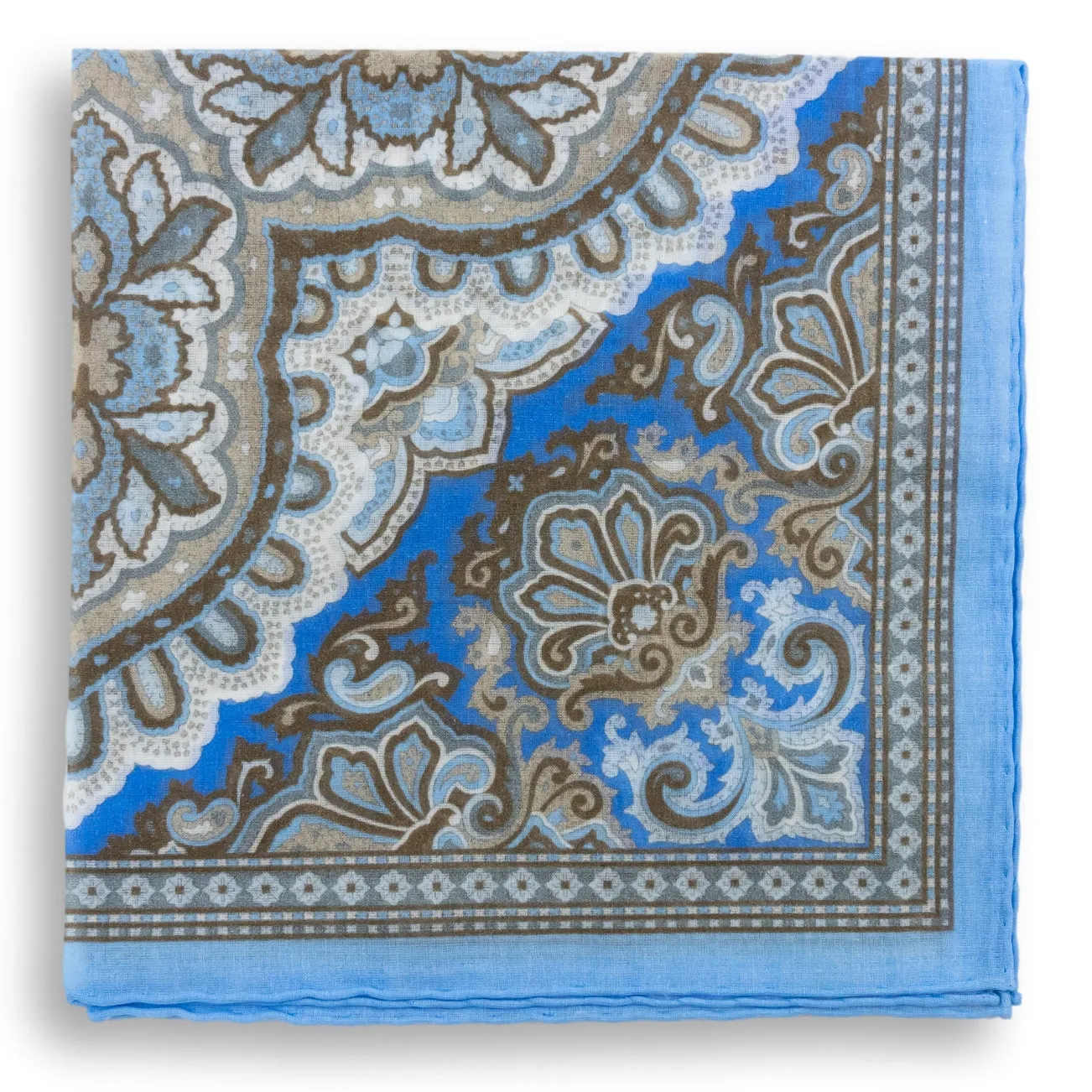 Medallion Fleur Cotton Pocket Square sold by The Andover Shop product image thumbnail 3