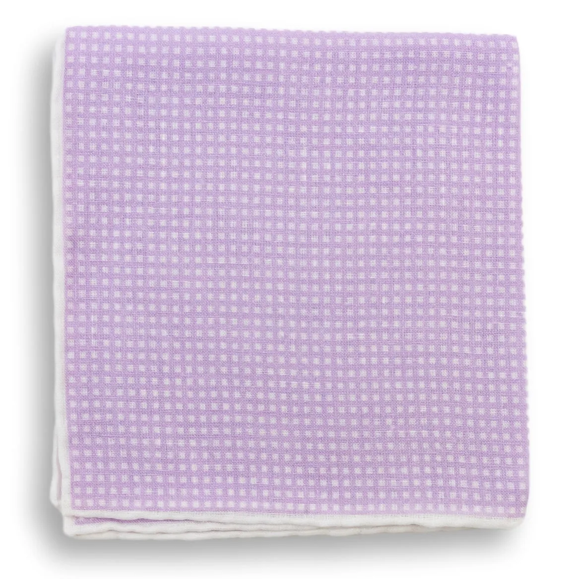 White Square Bordered Linen Pocket Square sold by The Andover Shop