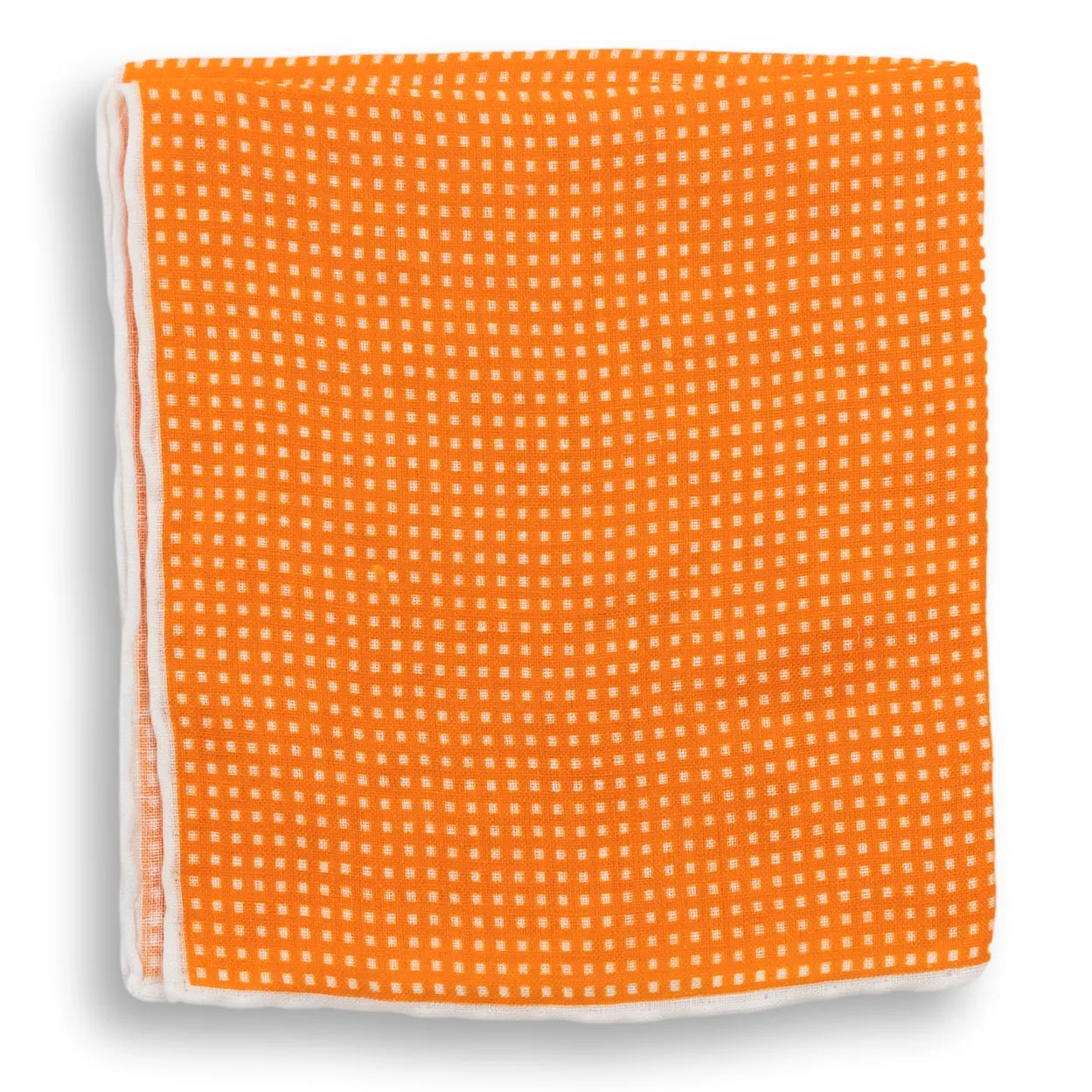 White Square Bordered Linen Pocket Square sold by The Andover Shop product image thumbnail 2