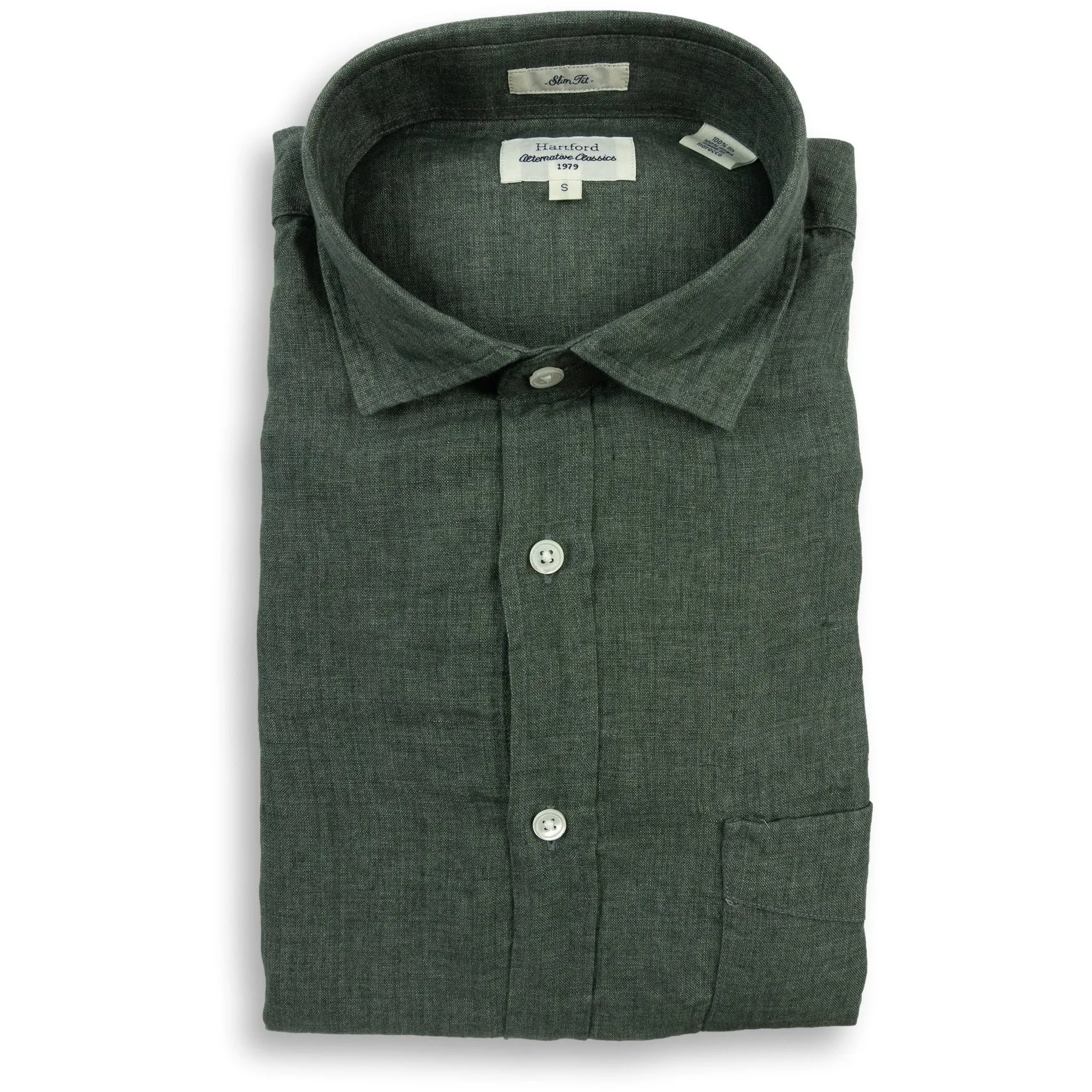 Slim Fit French Linen Sport Shirt sold by The Andover Shop product image thumbnail 3