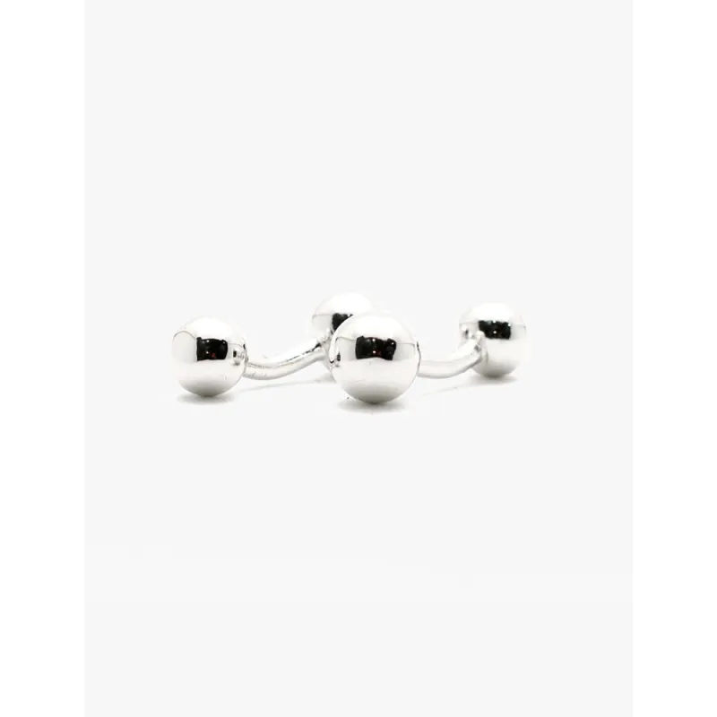 Silver Dumbbell Cufflink sold by The Andover Shop