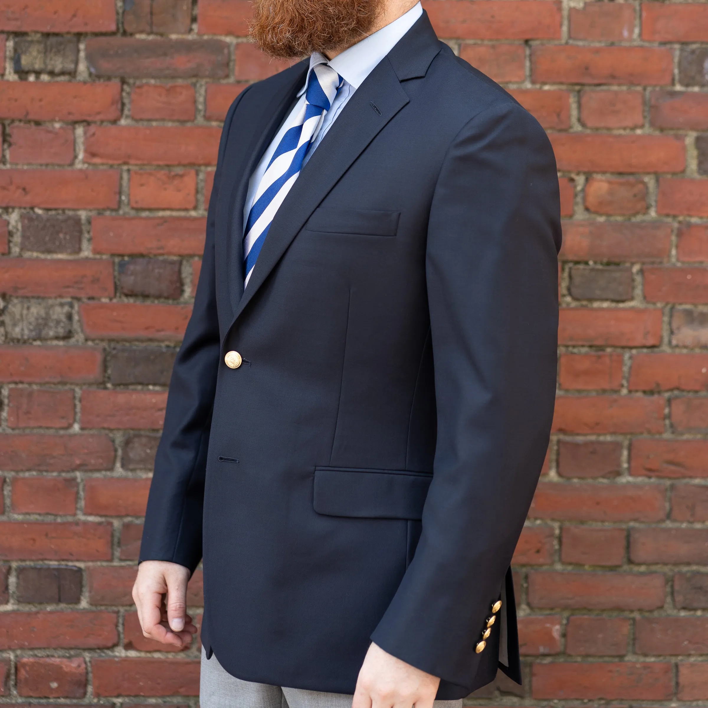 Navy Blue Sutton Blazer sold by The Andover Shop product image thumbnail 3