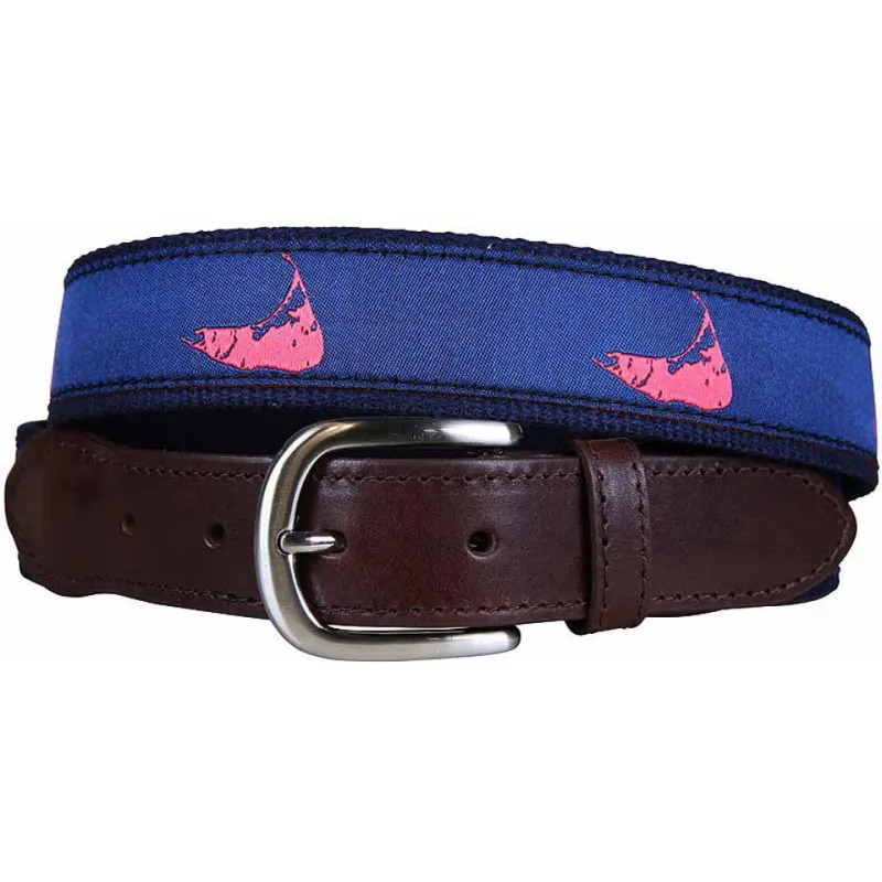 Nantucket Island Leather Tab Belt sold by The Andover Shop