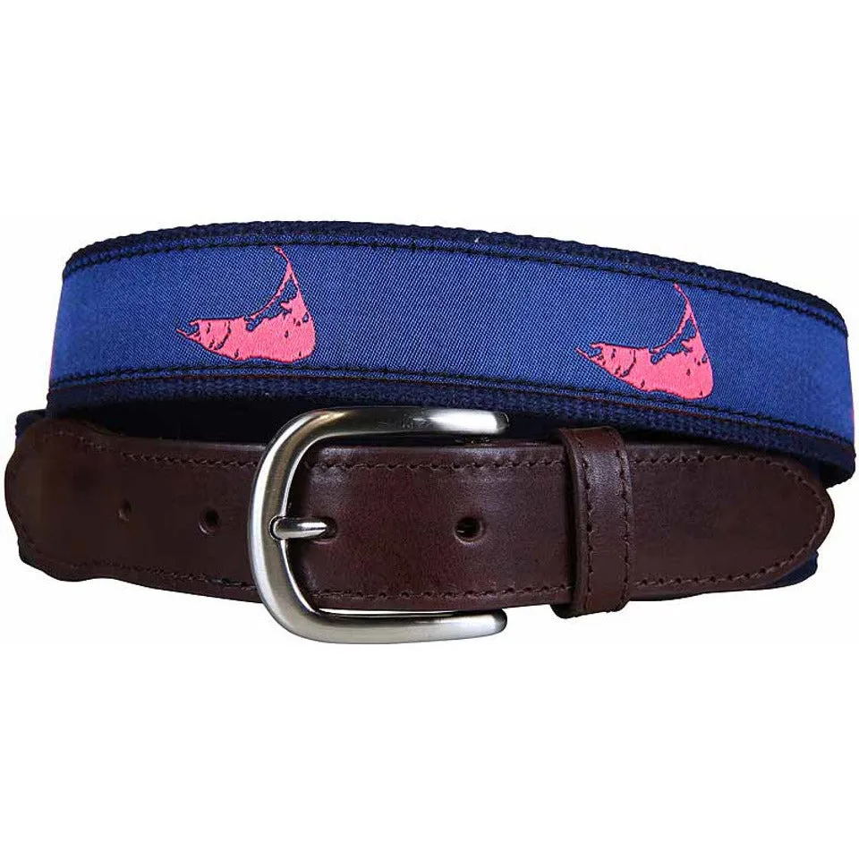 Nantucket Island Leather Tab Belt sold by The Andover Shop
