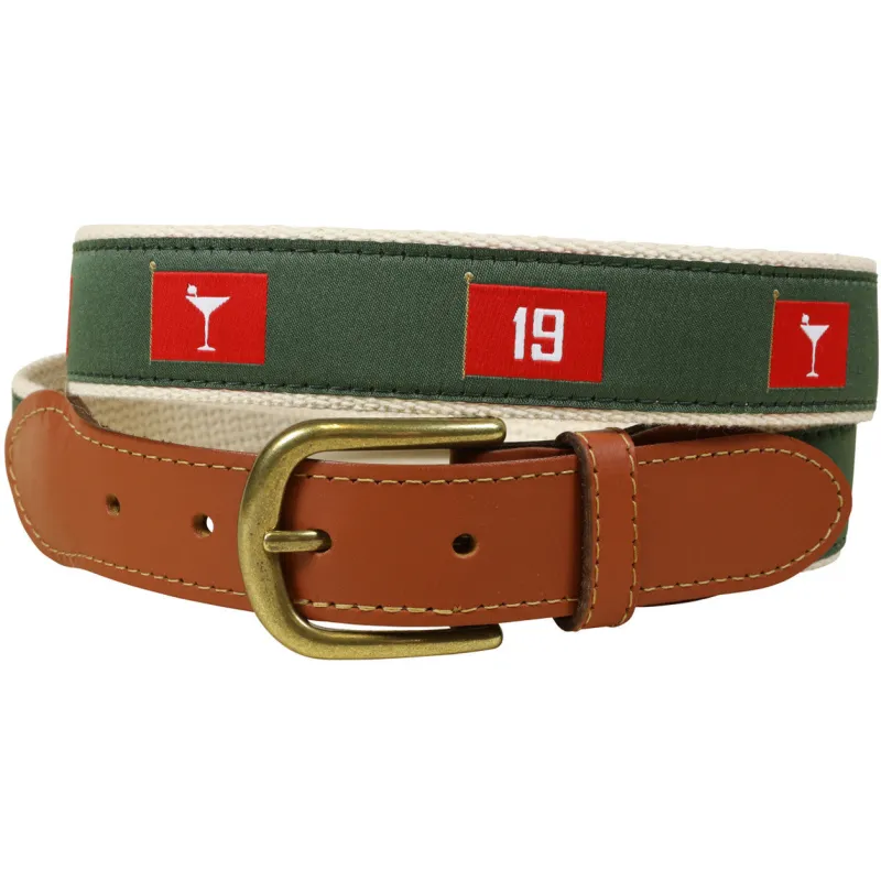 19th Hole Leather Tab Belt sold by The Andover Shop