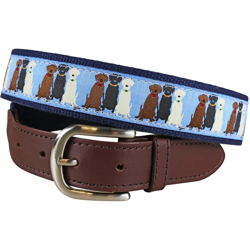 Three Labs Leather Tab Belt sold by The Andover Shop