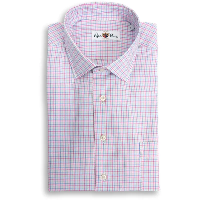 Light Blue, Green, and Pink Tattersall Spread Collar Sport Shirt sold by The Andover Shop