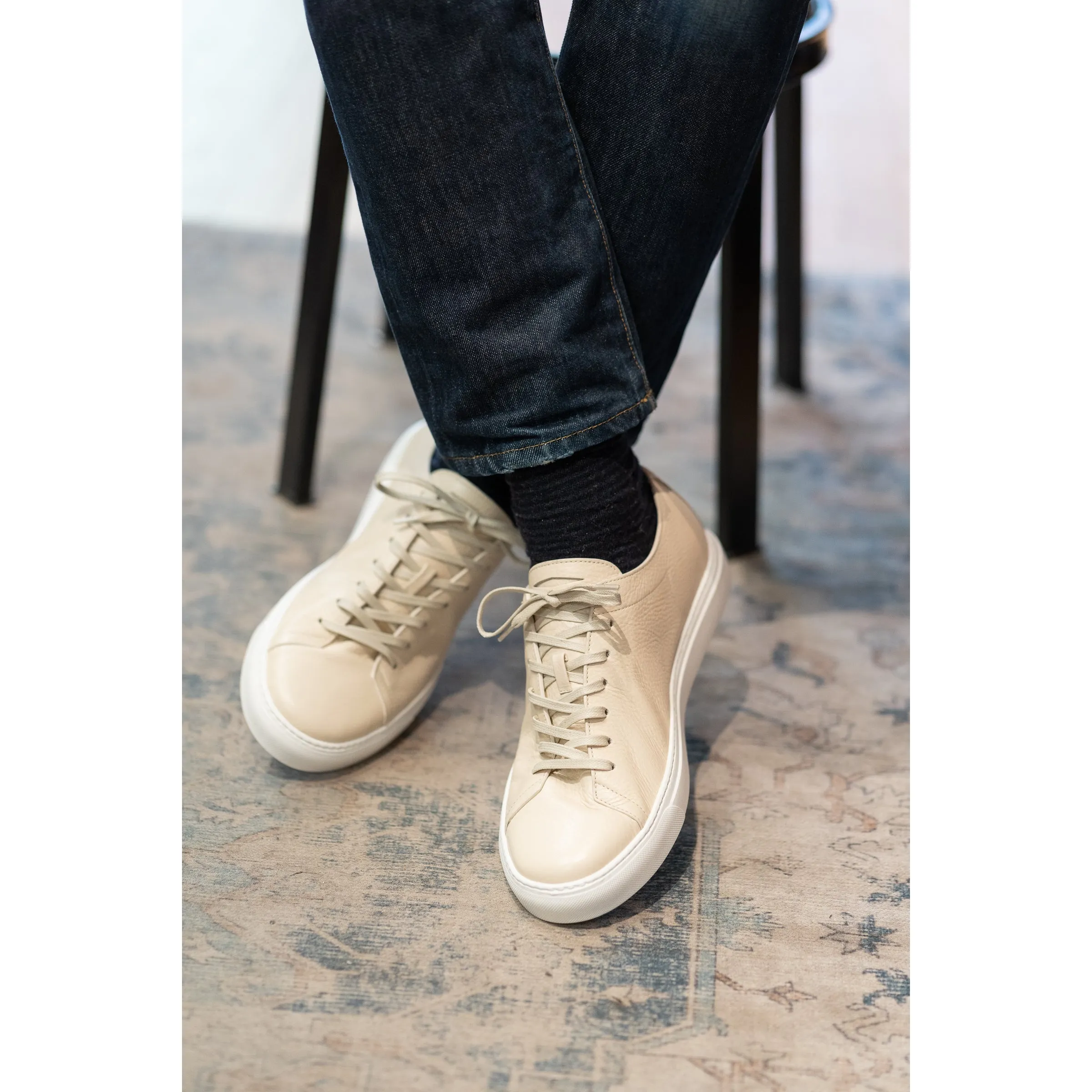 Sicily Unlined Hammered Leather Sneaker sold by The Andover Shop product image thumbnail 2