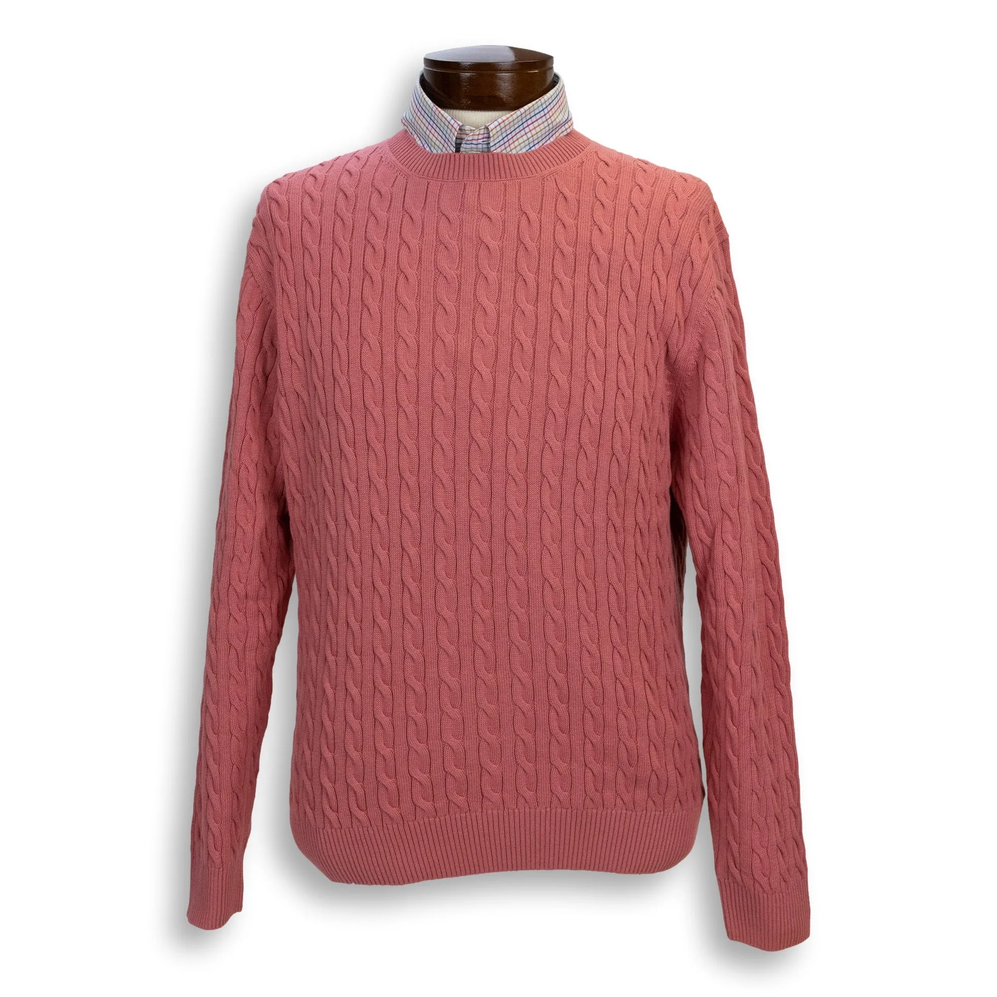 Pima Cotton Cable Crew Neck Sweater sold by The Andover Shop product image thumbnail 2