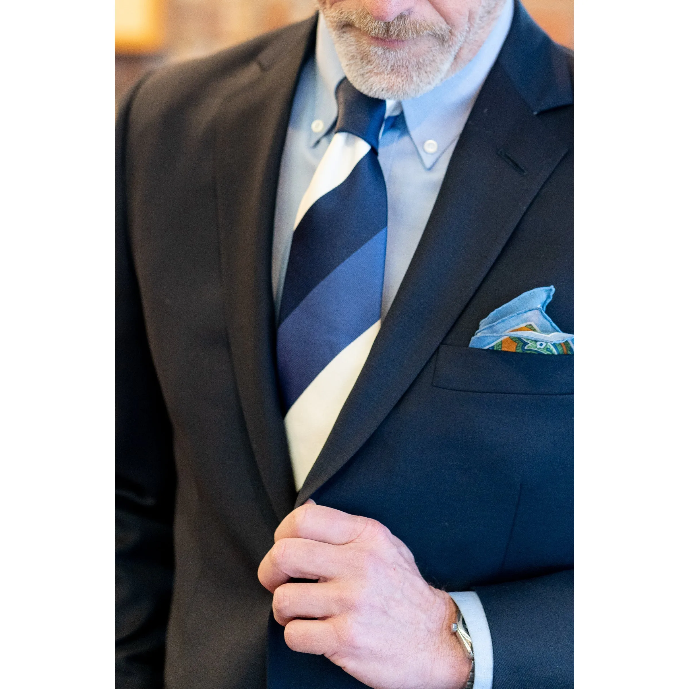 Andover Anniversary Block Stripe Silk Tie sold by The Andover Shop product image thumbnail 2