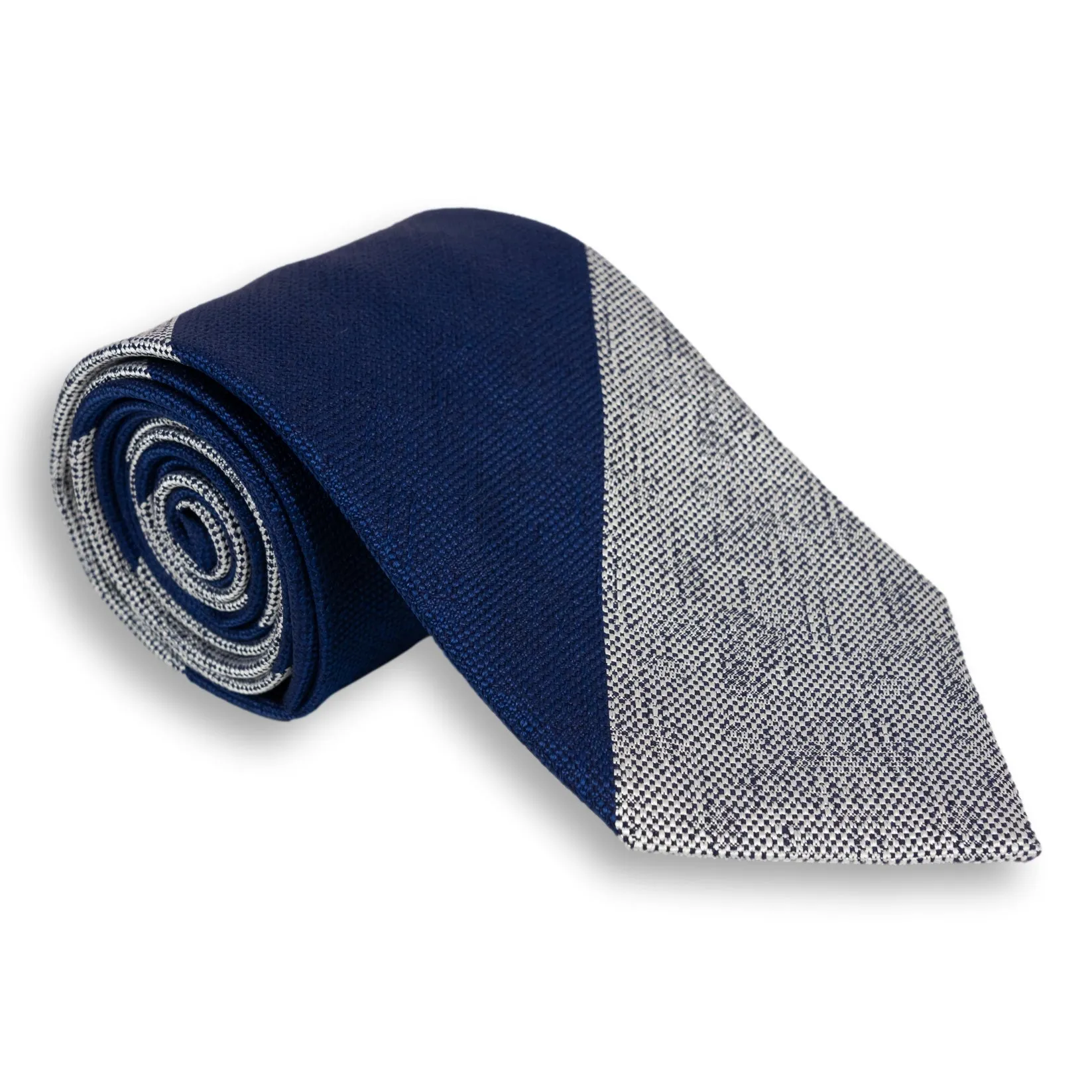 Basket Weave Block Stripe Silk Woven Tie sold by The Andover Shop