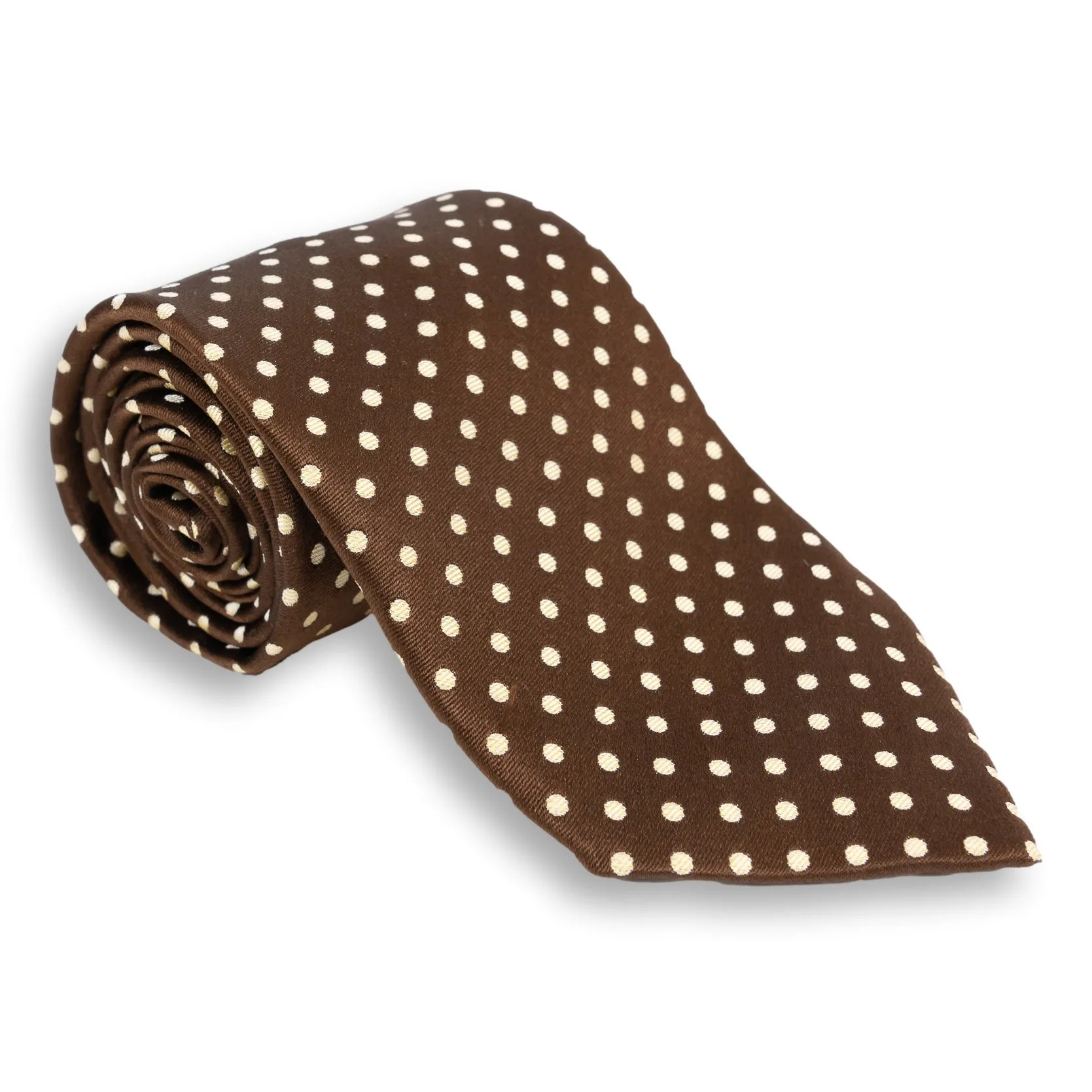 White Dot Woven Silk Tie sold by The Andover Shop product image thumbnail 2