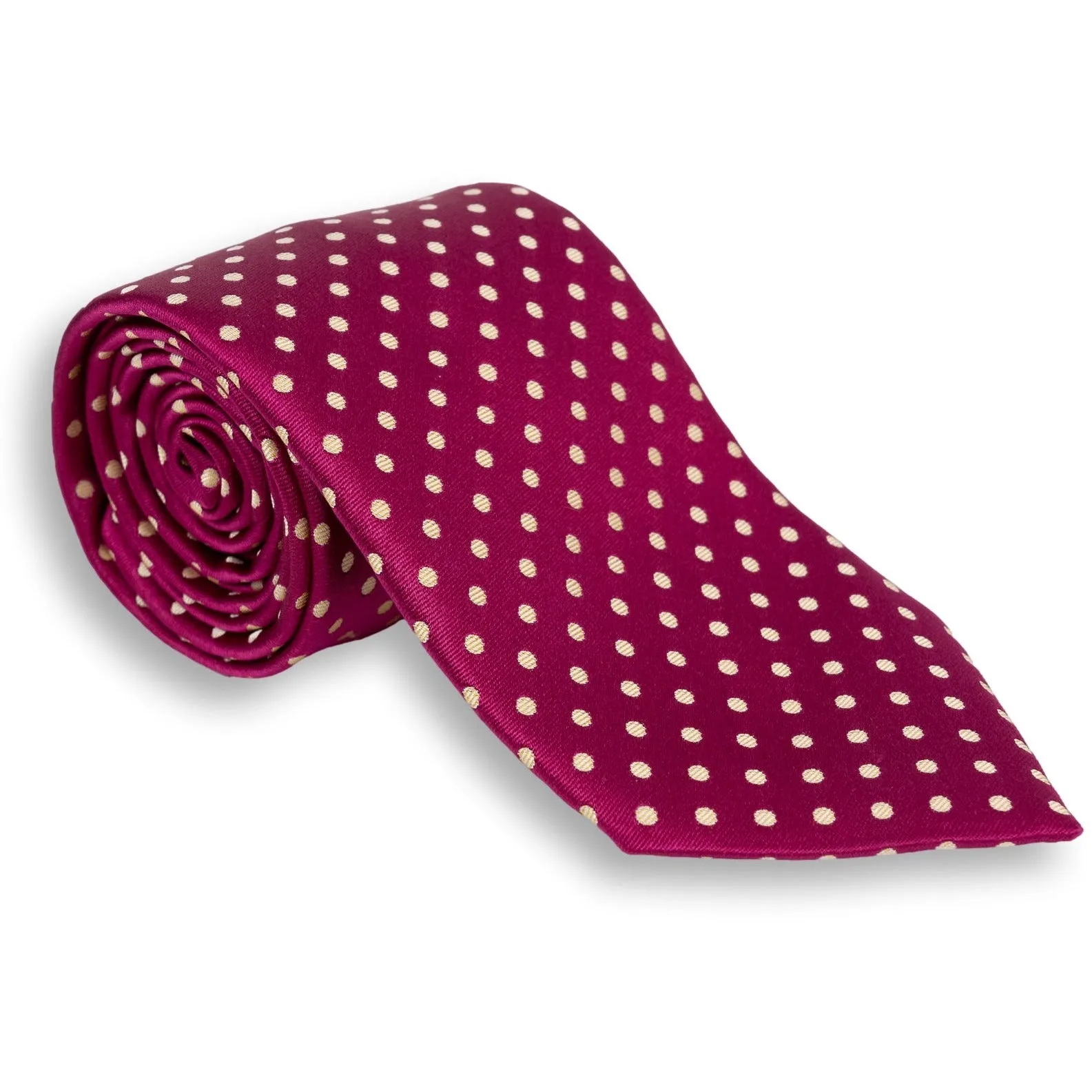 White Dot Woven Silk Tie sold by The Andover Shop product image thumbnail 3