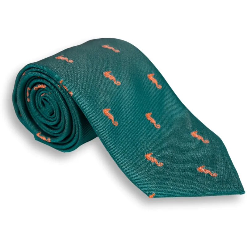 Sea Horse Silk Woven Tie sold by The Andover Shop