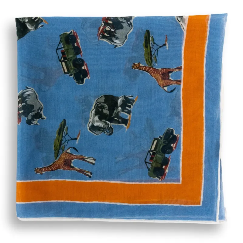 Safari Cotton and Linen Pocket Square sold by The Andover Shop