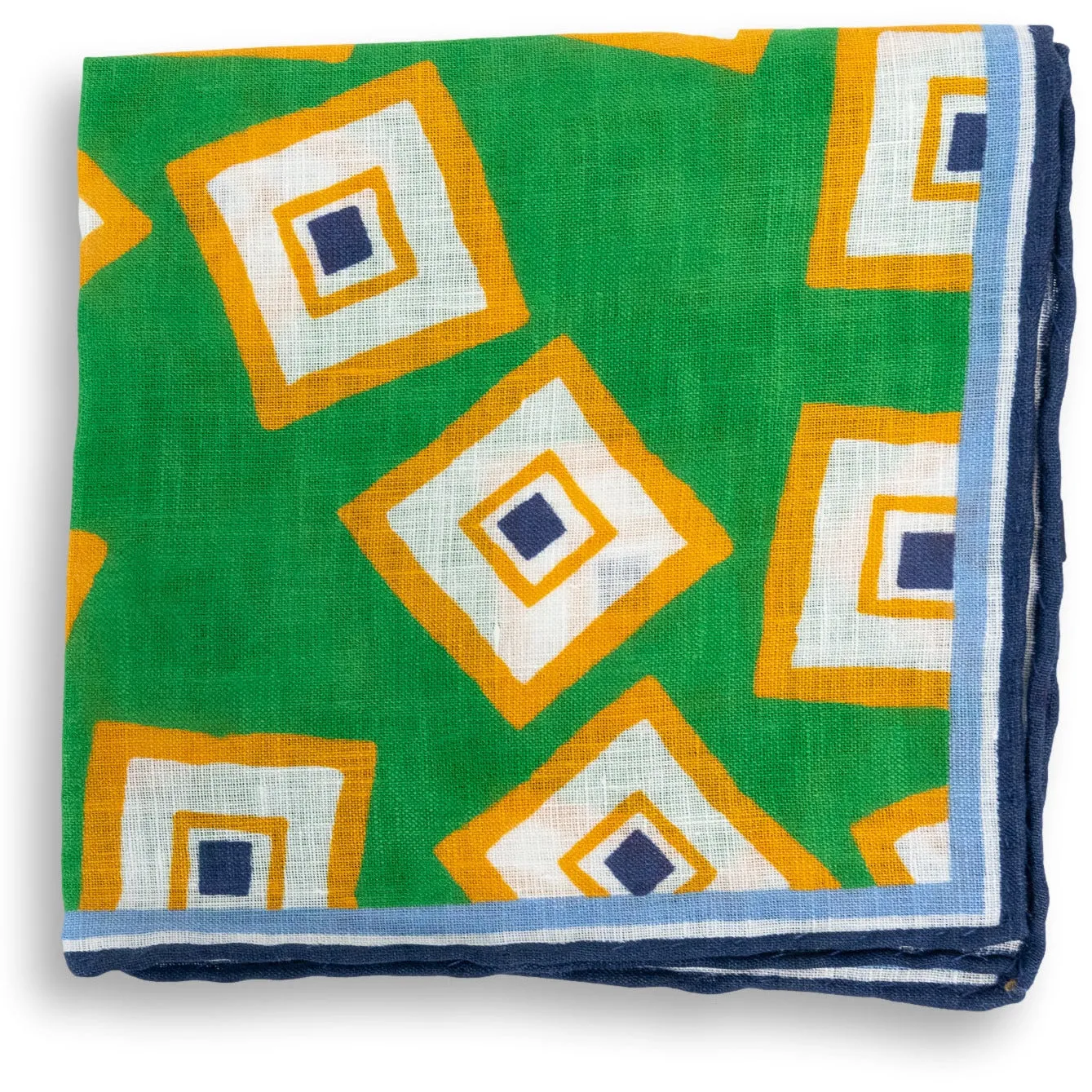 Stripe Bordered Abstract Square Linen Pocket Square sold by The Andover Shop product image thumbnail 3
