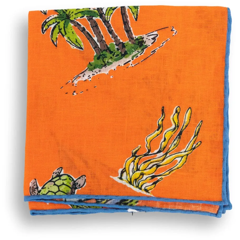Caribbean Vacation Linen Pocket Square sold by The Andover Shop product image thumbnail 5