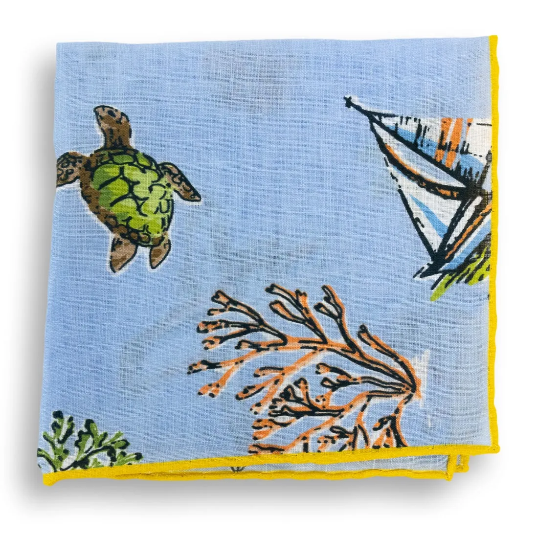 Caribbean Vacation Linen Pocket Square sold by The Andover Shop product image thumbnail 2