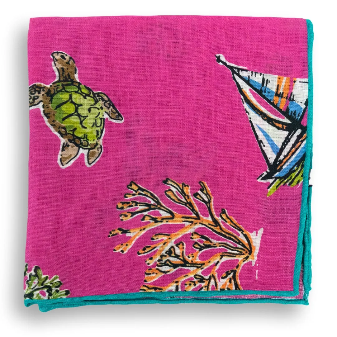 Caribbean Vacation Linen Pocket Square sold by The Andover Shop product image thumbnail 4